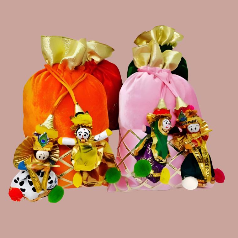 Radha Krishan Velvet Potli