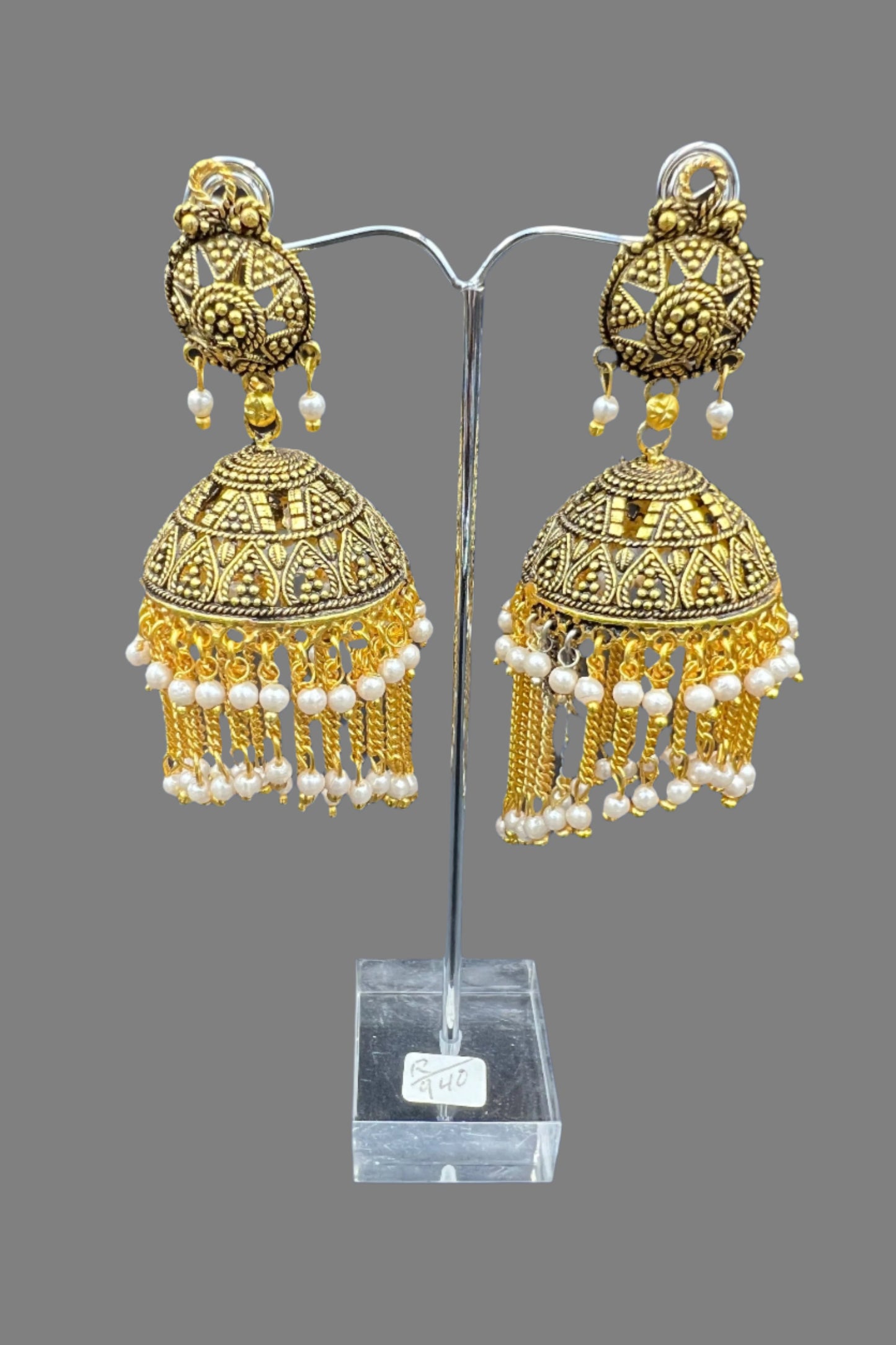 Green Gold Earring Round