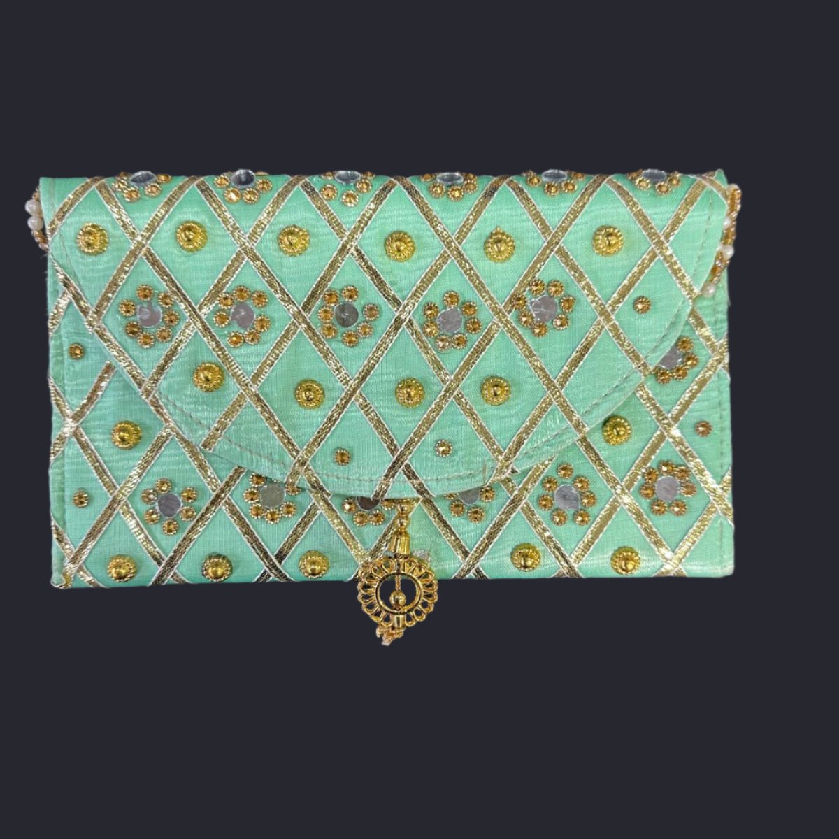 Pouch with Perl String (Green)